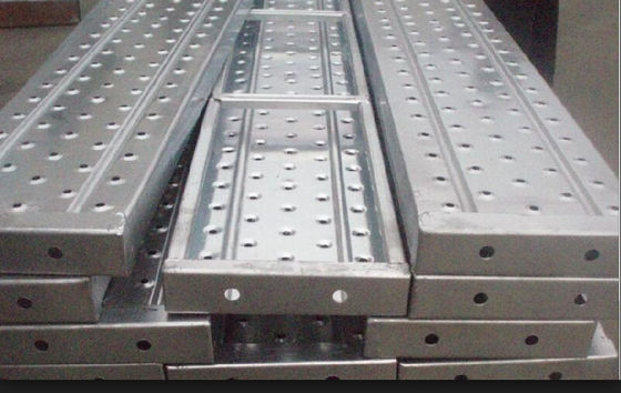China Recycled aluminum scaffold plank / platforms 2.4/1.8/1.2/0.73M*230*63*1.8mm supplier