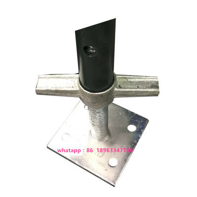 China Scaffolding adjustable screw jack bases φ 34/35/38mm thickness：4/6mm base plate：150*150*8mm supplier